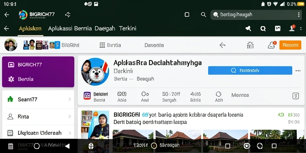 Tampilan antarmuka aplikasi BIGRICH77 yang sederhana dan informatif.