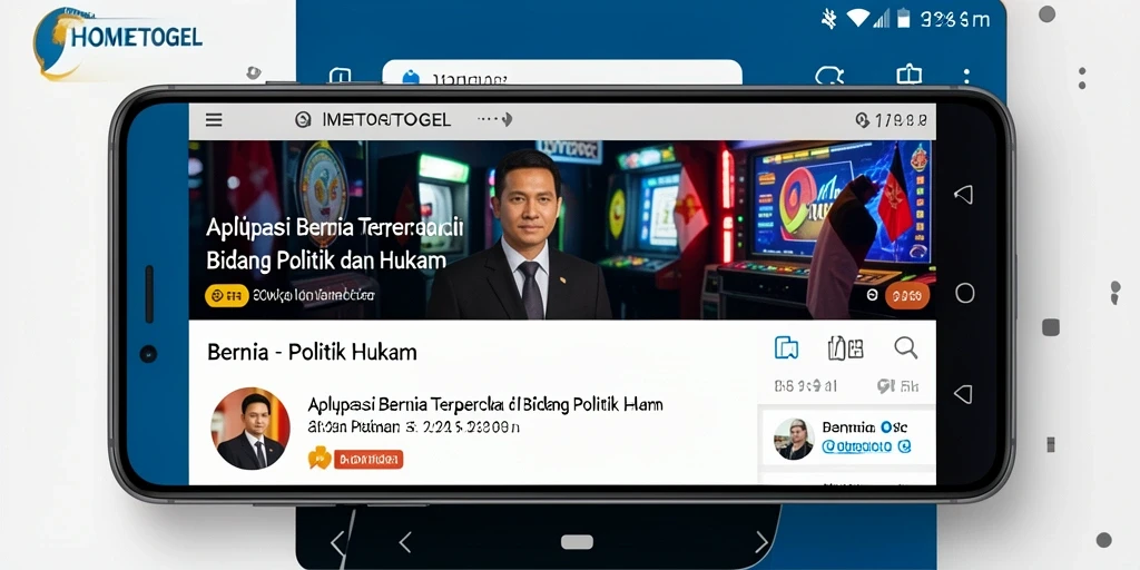 Antarmuka pengguna aplikasi HOMETOGEL untuk berita politik dan hukum