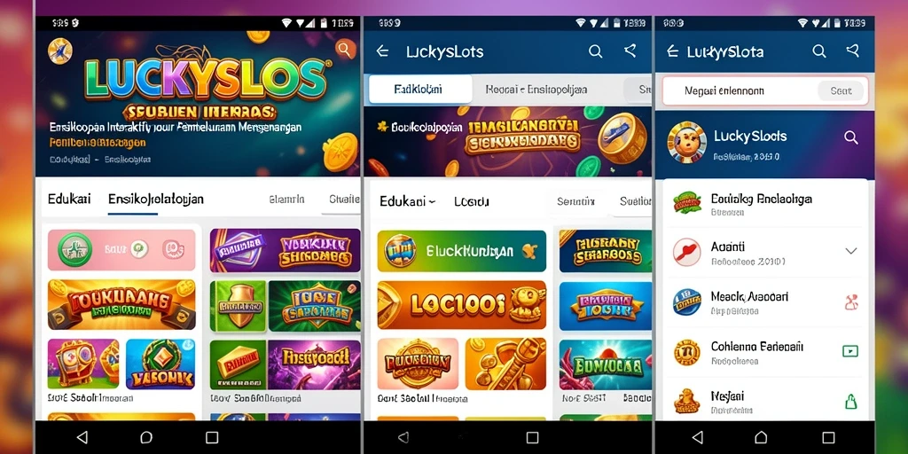 Antarmuka interaktif LUCKYSLOTS yang menampilkan berbagai kategori pengetahuan.