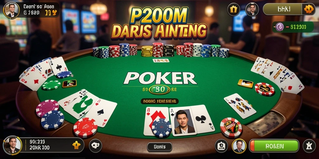 Tampilan antarmuka P200M yang menarik saat bermain Poker.