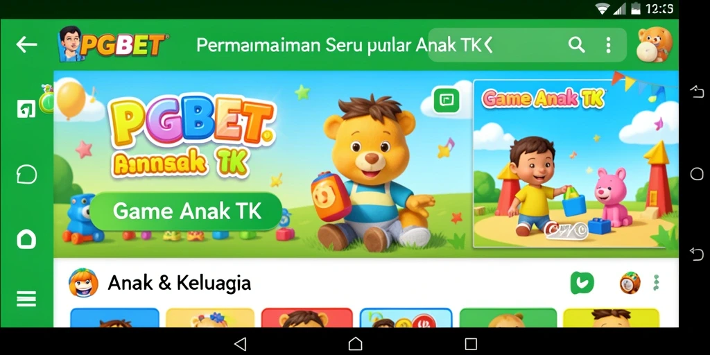 Antarmuka colorful dan ramah anak dalam PGBET.