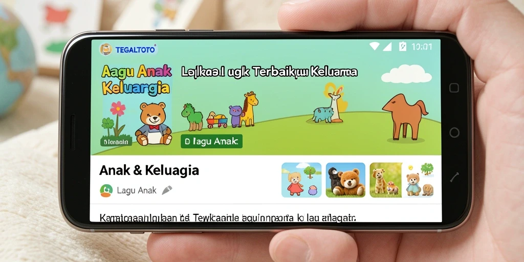 Tampilan antarmuka aplikasi TEGALTOTO dengan fitur lagu anak yang menarik.