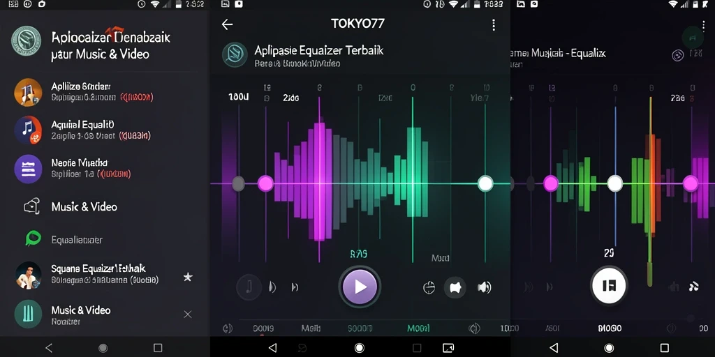 Tampilan antarmuka TOKYO77 dengan fitur Equalizer yang intuitif.